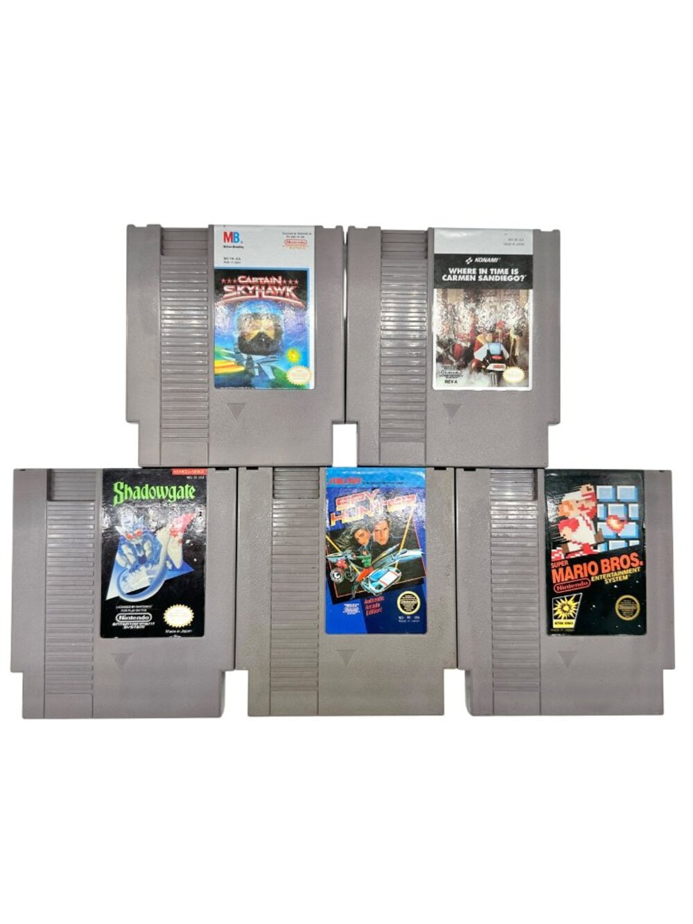 Vintage Original NES Gaming Cartridges Bundle of 5 Classic Nintendo Games 1985